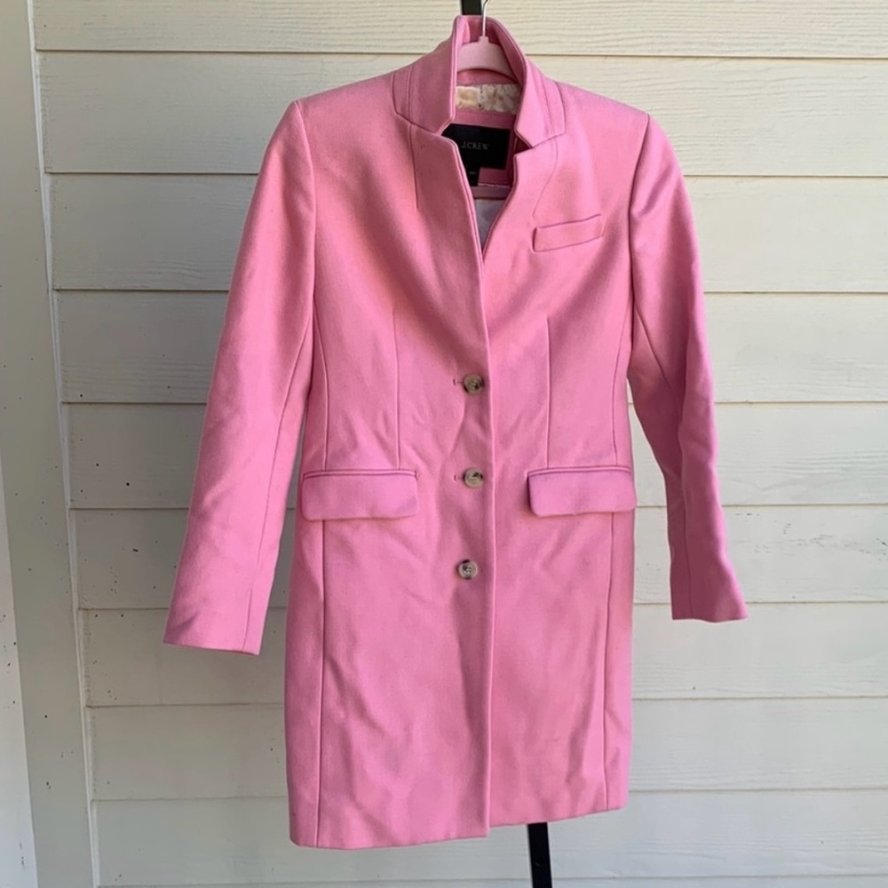 J.Crew Pink Blazer trench wool blazer Coat 00P